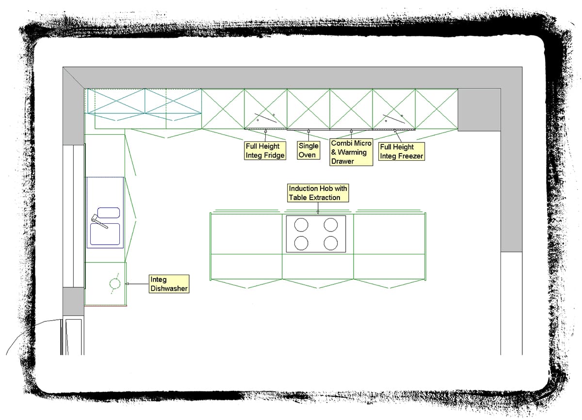 How Much does a German Kitchen Cost - L shape kitchen with island breakfast bar plan